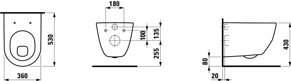 Laufen Pro Závesné WC, ploché splachovanie H8209594000001 - galéria #1