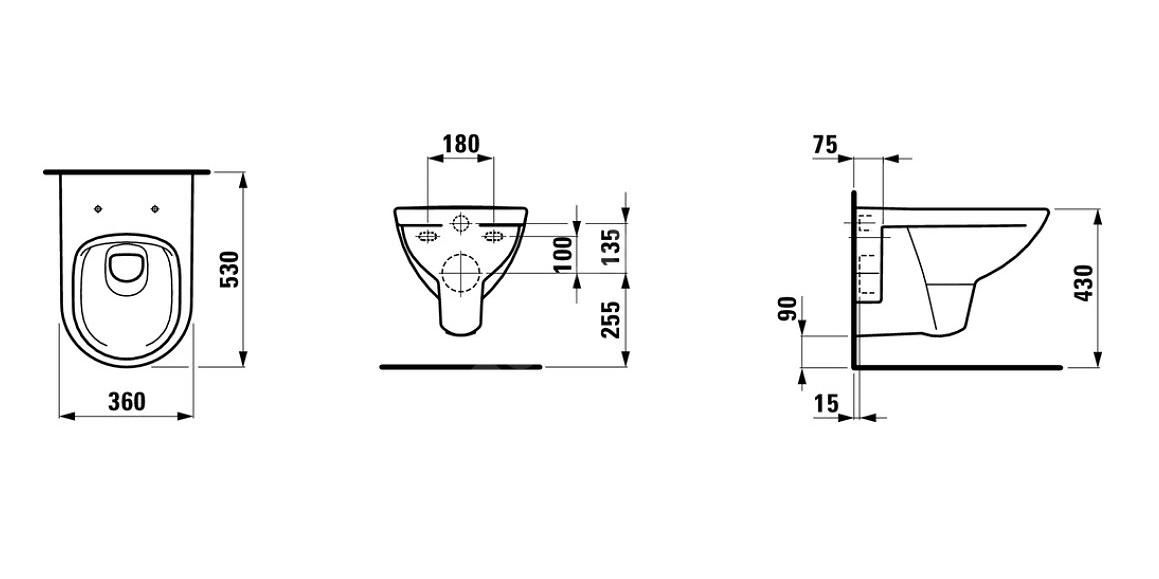 Laufen Pro Závesný záchod s hlbokým splachovaním Rimless biely H8209600000001 - galéria #1