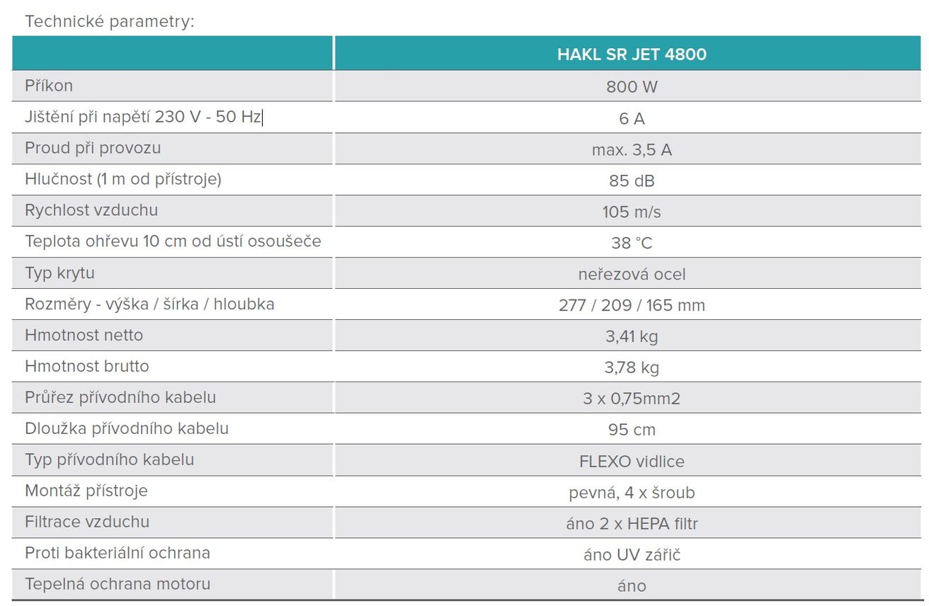 Hakl SRJET4800 Sušič rúk s HEPA filtrom - galéria #2