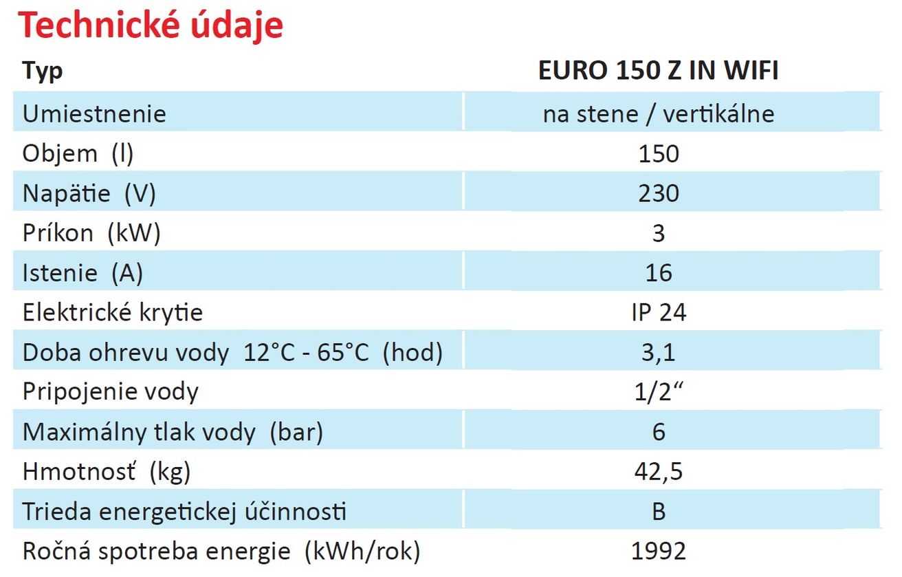Elíz EURO150ZINWIFI Elektrický zásobníkový ohrievač vody - galéria #4