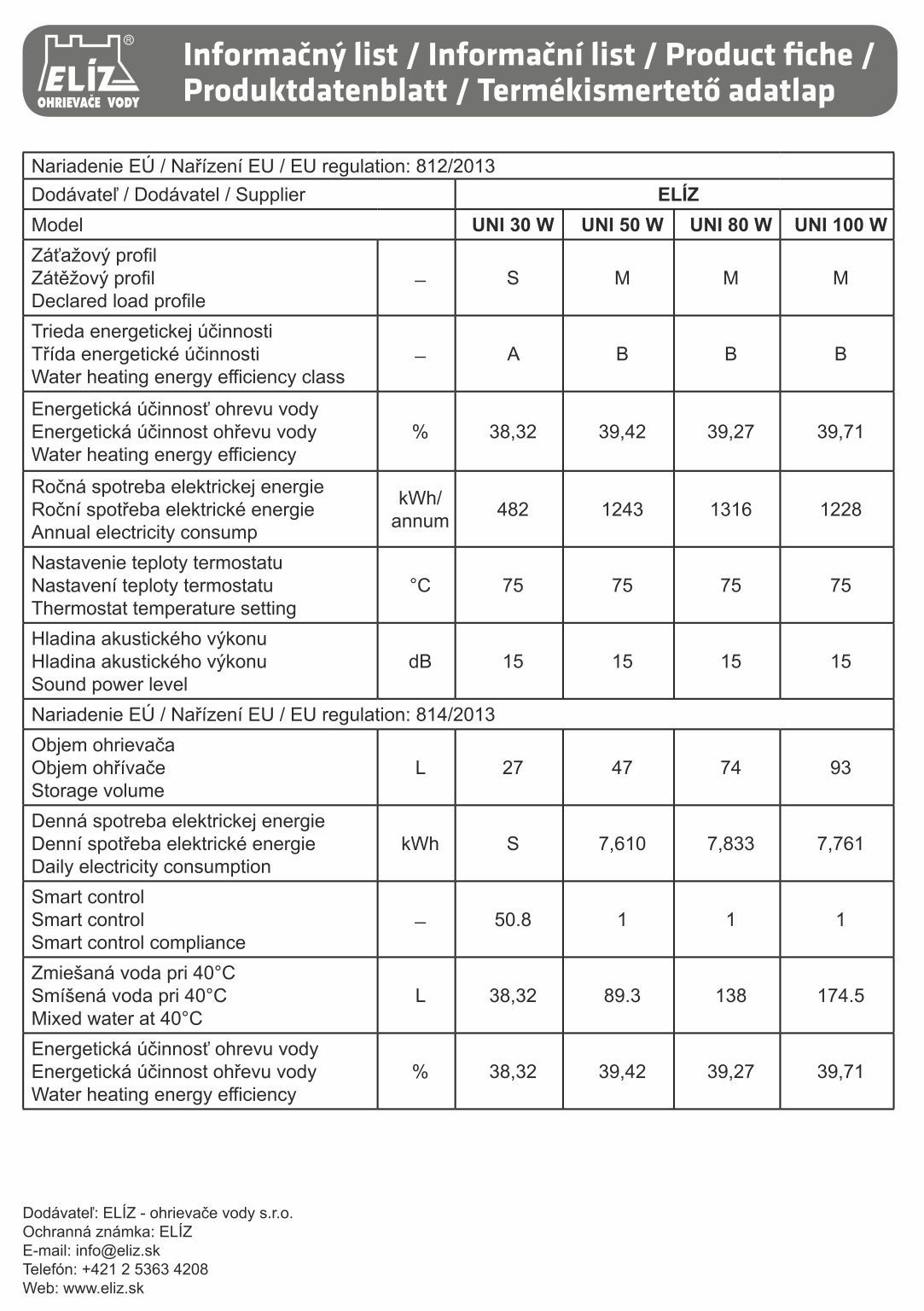 Elíz UNI30W Elektrický zásobníkový ohřívač vody - galéria #2