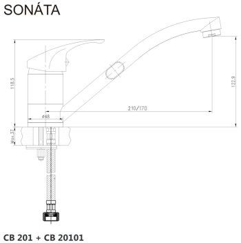 Mereo Sonáta Drezová stojanková batéria, chróm CB20101N - galéria #1