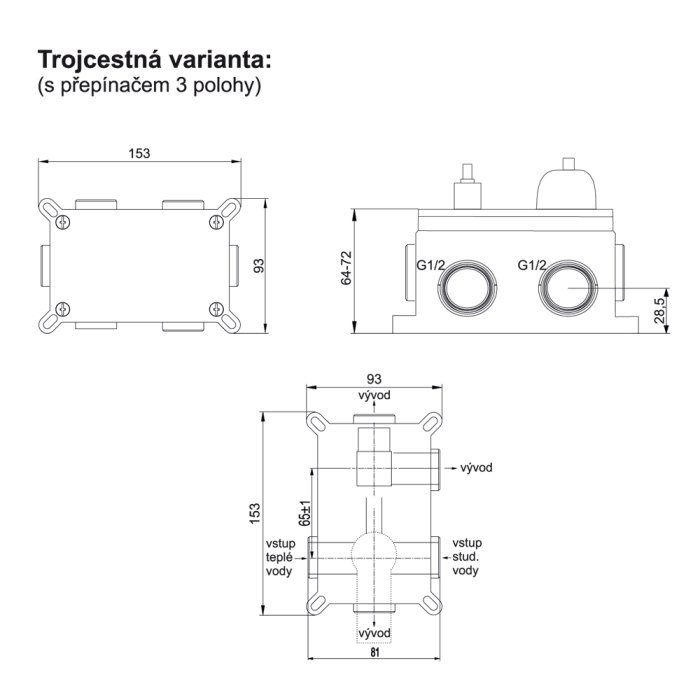 Mereo Sonáta Sprchová batéria podomietková, Mbox, chróm CB60157C - galéria #2