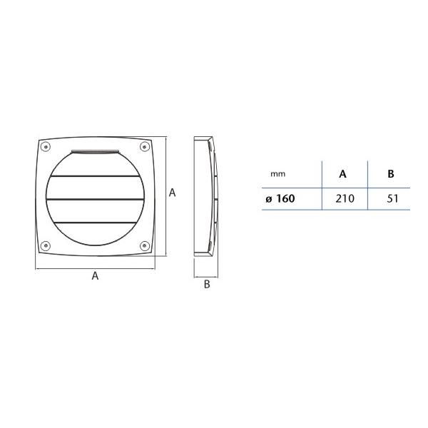 Mriežka ventilátora Cata LHV160 16 cm (01560160) - galéria #1