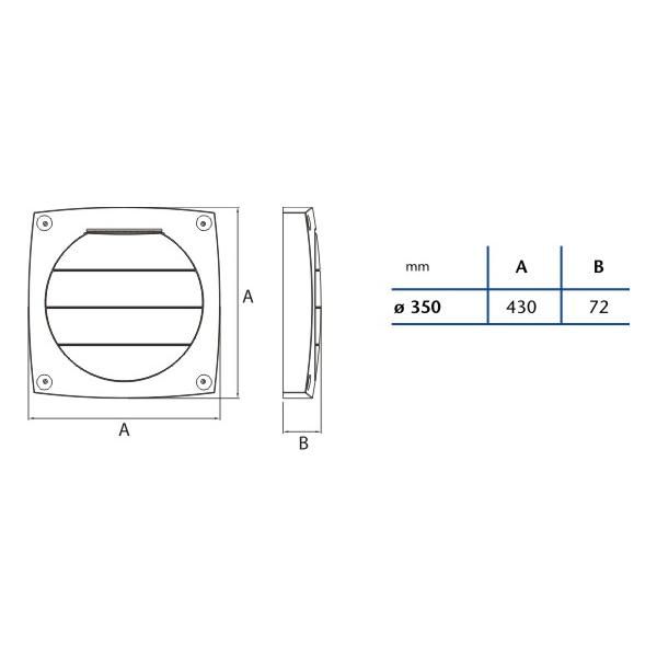 Cata LHV350 Mriežka ventilátora 35 cm (01560350) - galéria #1