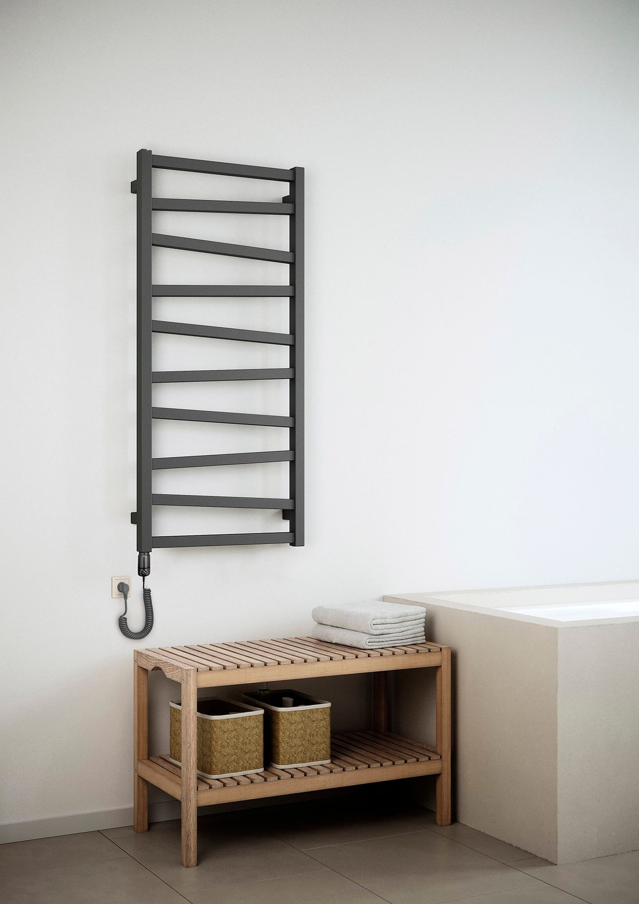 House Level Zet HLZE085050MCEL Elektrický radiátor 85,8x50 cm, tyč GT ľavá, čierna metalíza - galéria #1