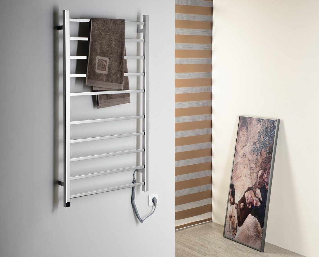 Sapho Eskinado ER430V Elektrický držiak na uteráky, štvorcový, 62x116 cm, nerezová oceľ - galéria #2