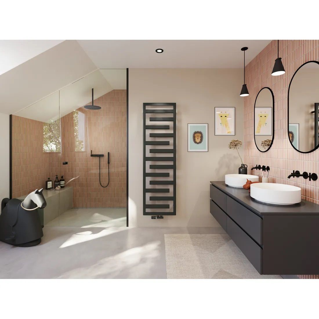 Zehnder Tetris TETSS150060WZZZ Radiátor pre vykurovací systém60x146cm, čierny mat 0557 - galéria #2