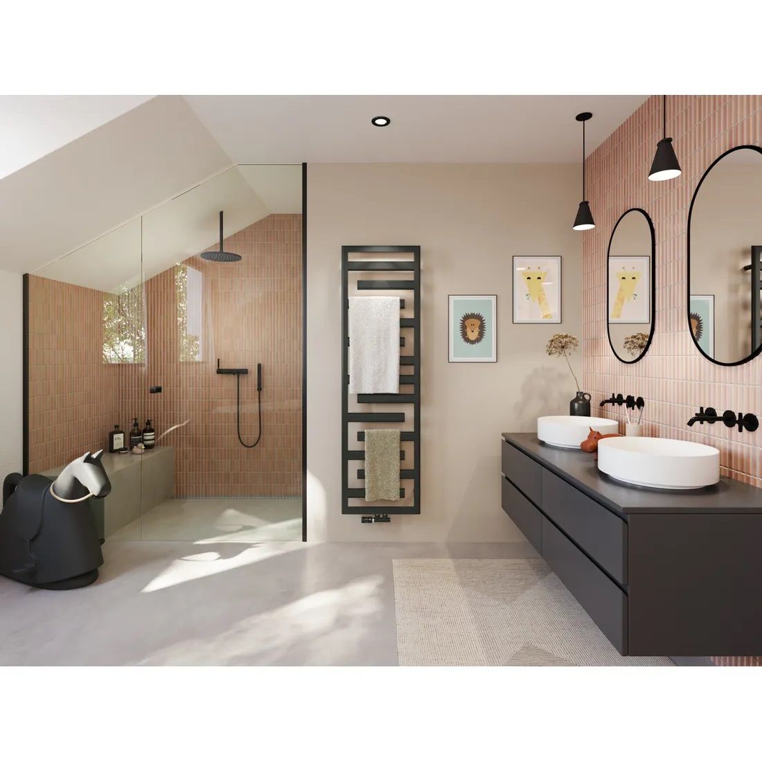 Zehnder Tetris TETSS150060WZZZ Radiátor pre vykurovací systém60x146cm, čierny mat 0557 - galéria #3