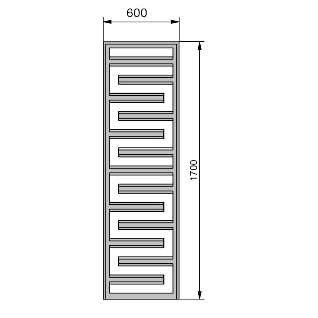 Zehnder Tetris ZT60170BM Radiátor pre vykurovací systém, 60x170 cm, čierny mat 0557 - galéria #7