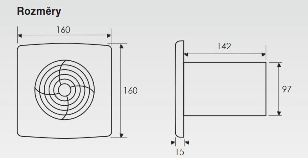 Zehnder Silent ZSR100HTR Axiálny ventilátor s časovačom a snímačom vlhkosti, 10 cm - galéria #1