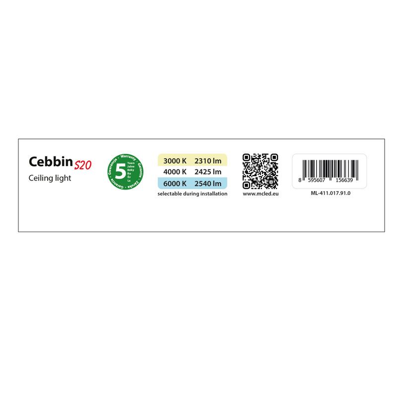 McLED Cebbin S20 ML-411.017.91.0 Stropné LED svietidlo 32 cm, biela - galéria #9