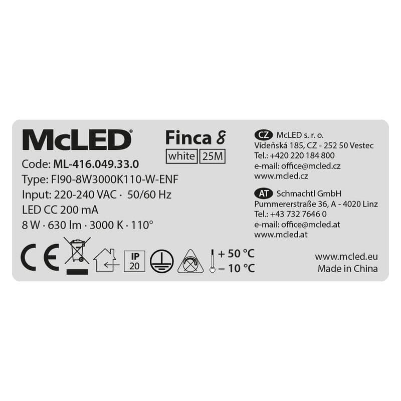 McLED Finca 8 ML-416.049.33.0 Stropné LED svietidlo 9 cm, biela - galéria #10