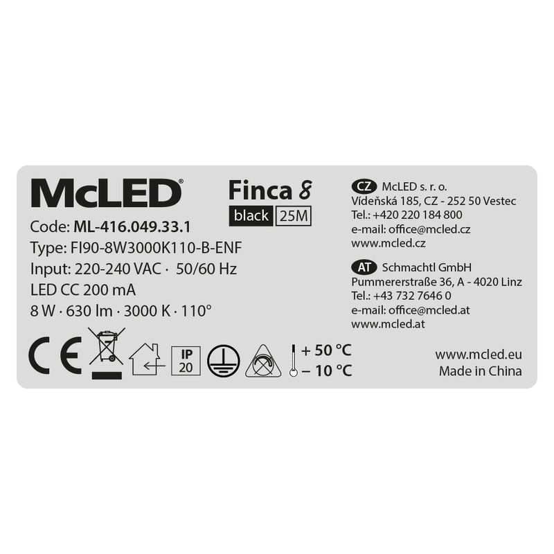 McLED Finca 8 ML-416.049.33.1 Stropné LED svietidlo 9 cm, čierna - galéria #10