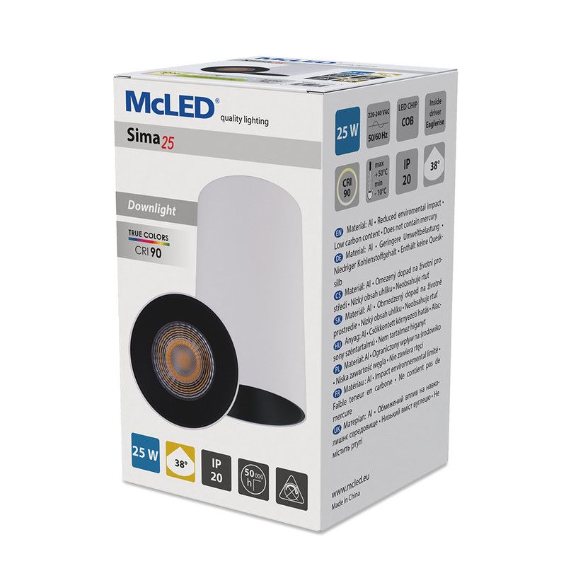 McLED Sima 25 ML-416.029.33.0-38 Stropné LED svietidlo 9,5 cm, biela - galéria #10