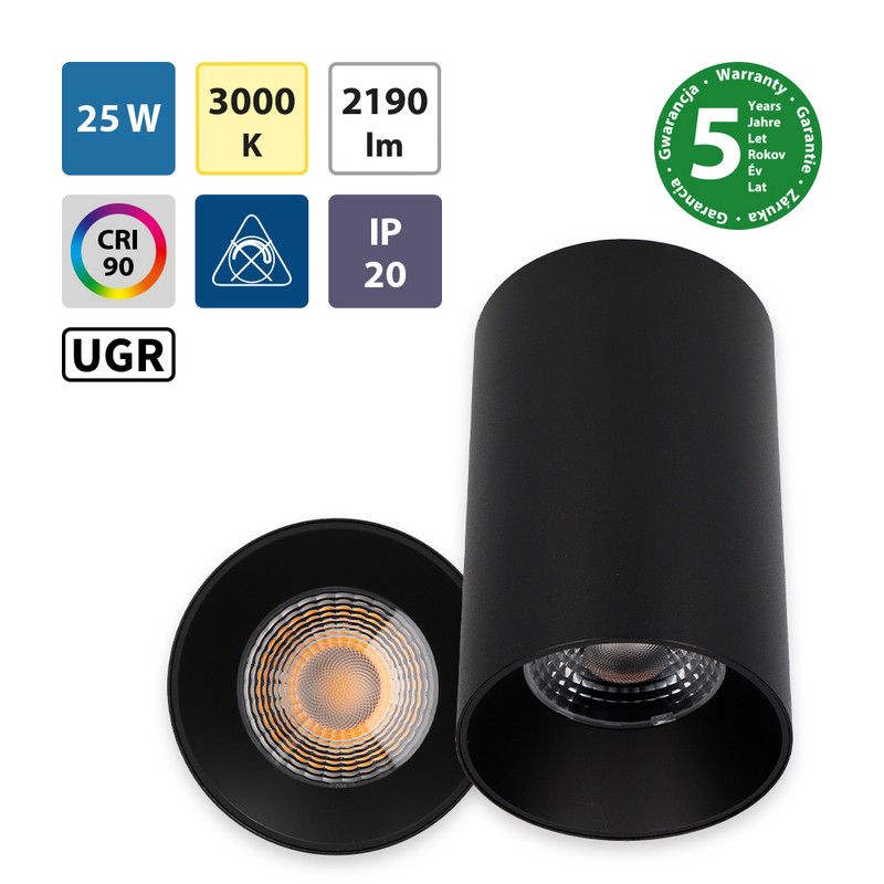 McLED Sima 25 ML-416.029.33.1-38 Stropné LED svietidlo 9,5 cm, čierna - galéria #2
