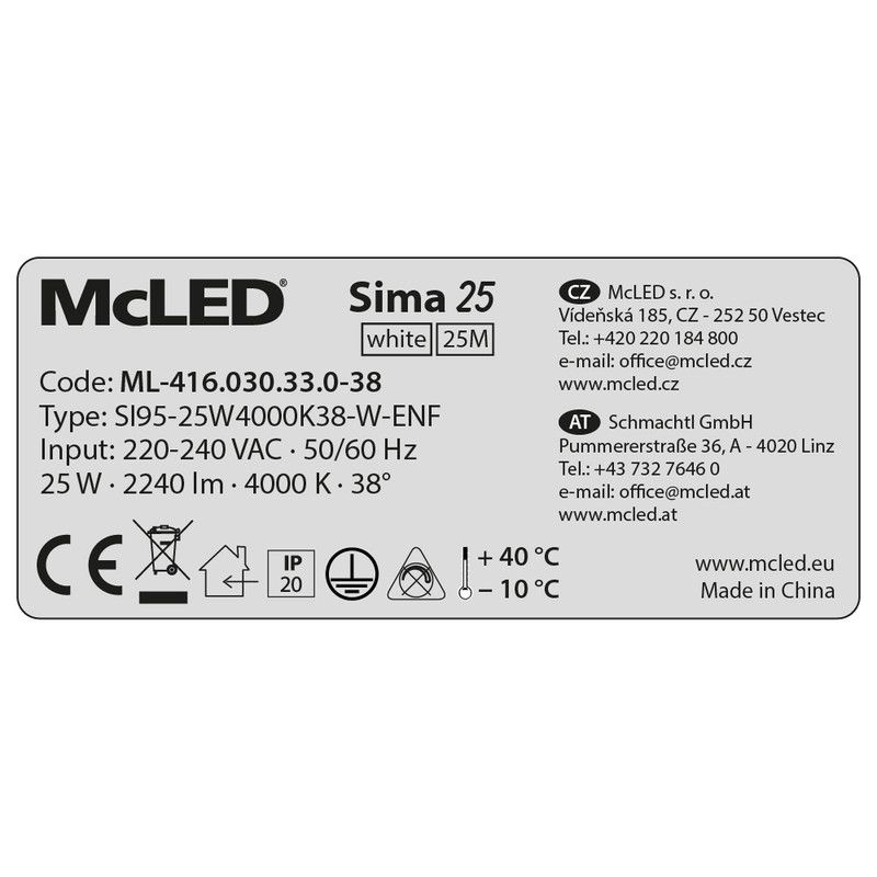 McLED Sima 25 ML-416.030.33.0-38 Stropné LED svietidlo 9,5 cm, biela - galéria #9