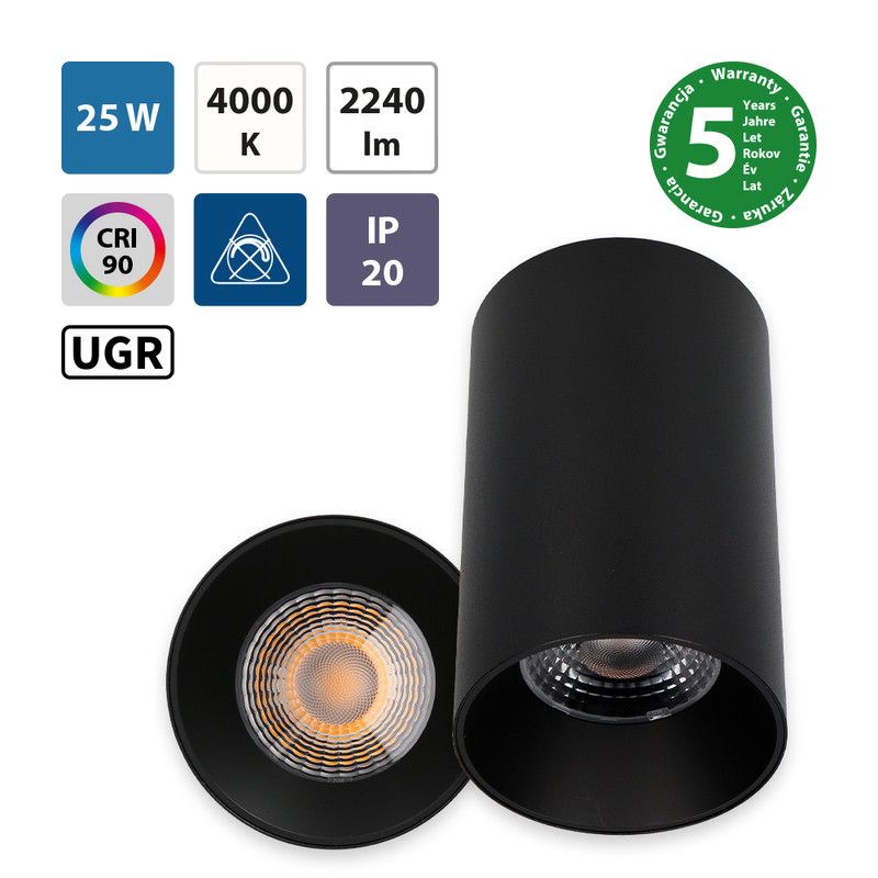 McLED Sima 25 ML-416.030.33.1-38 Stropné LED svietidlo 9,5 cm, čierna - galéria #2
