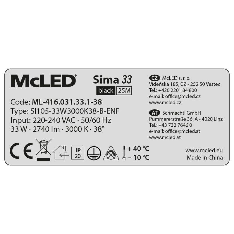 McLED Sima 33 ML-416.031.33.1-38 Stropné LED svietidlo 10,5 cm, čierna - galéria #9