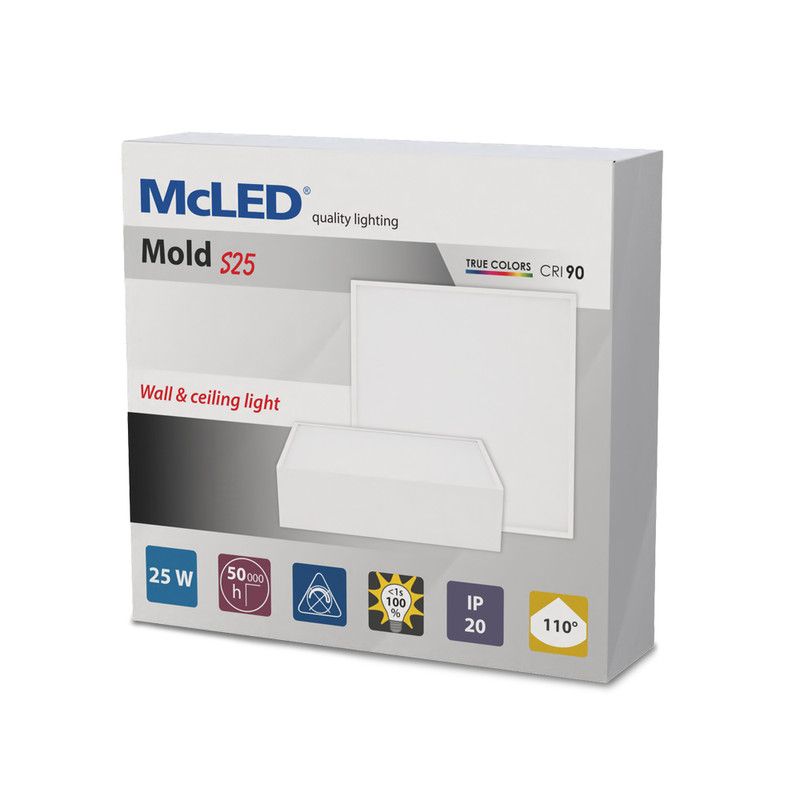 McLED Mold S25 ML-416.068.33.0-DA Nástenné, stropné LED svietidlo stmievateľné 25 cm, biela - galéria #7