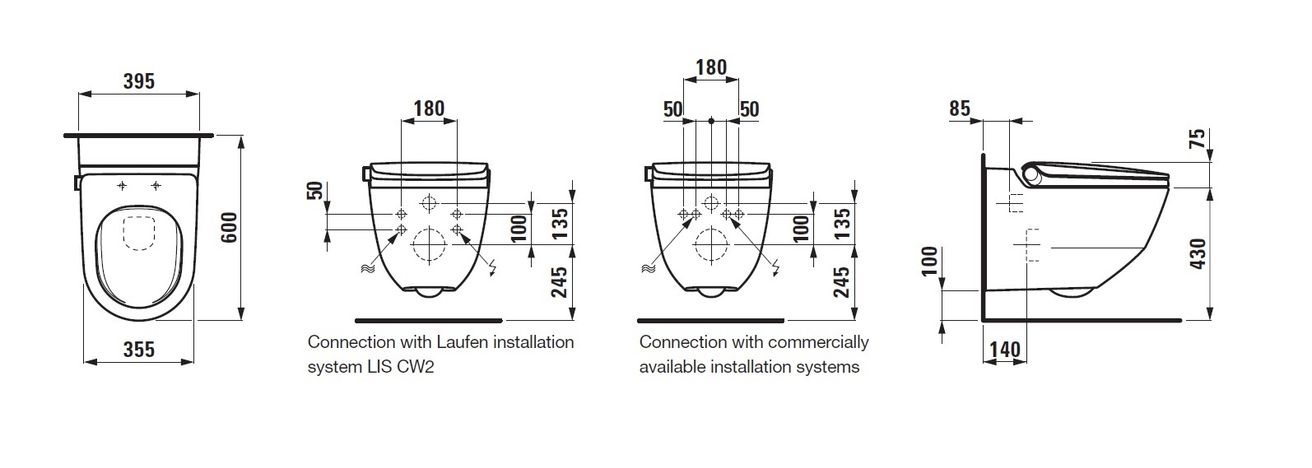 Laufen Riva WC s integrovanou bidetovou sprchou H8206914000001 - galéria #16