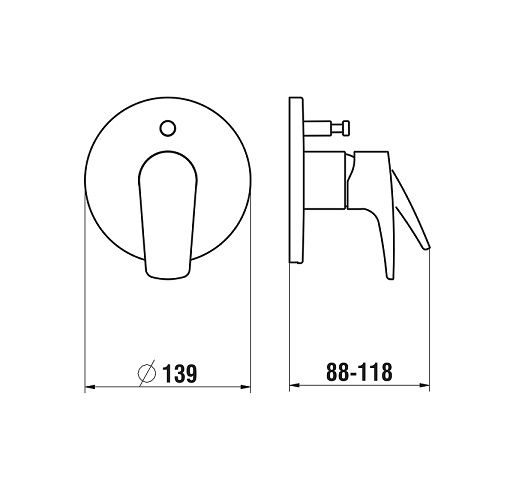 Laufen Laurin Súprava hornej časti pre vaňovú/sprchovú batériu, s prepínačom, chróm HF500779100000 - galéria #1