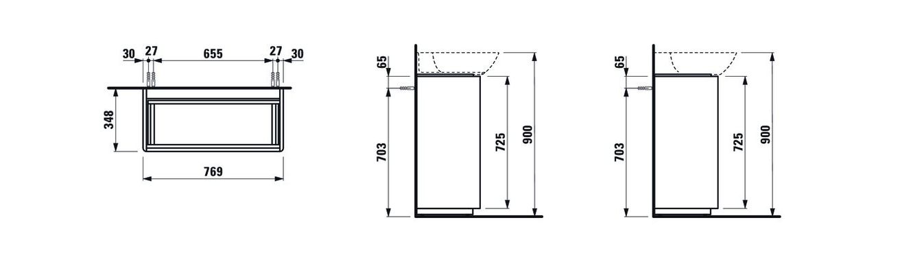 Laufen Základná skrinka pod umývadlo 76,9 cm, svetlý jilm H4030021102621 - galéria #1
