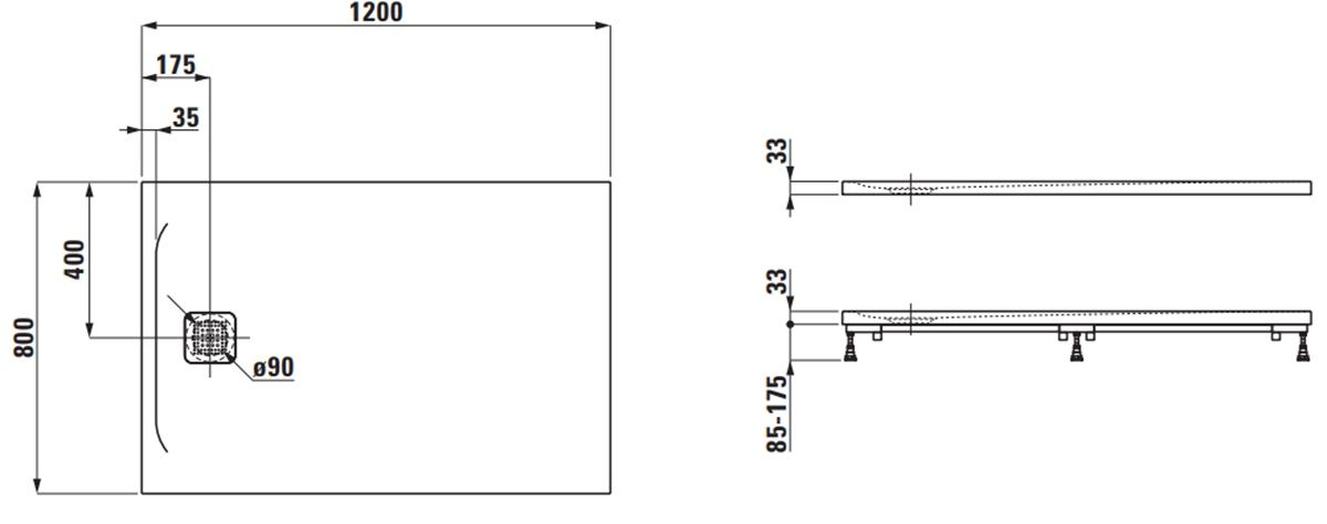 Laufen Pro Sprchová vanička 120x80 cm svetlošedá H2109520770001 - galéria #1