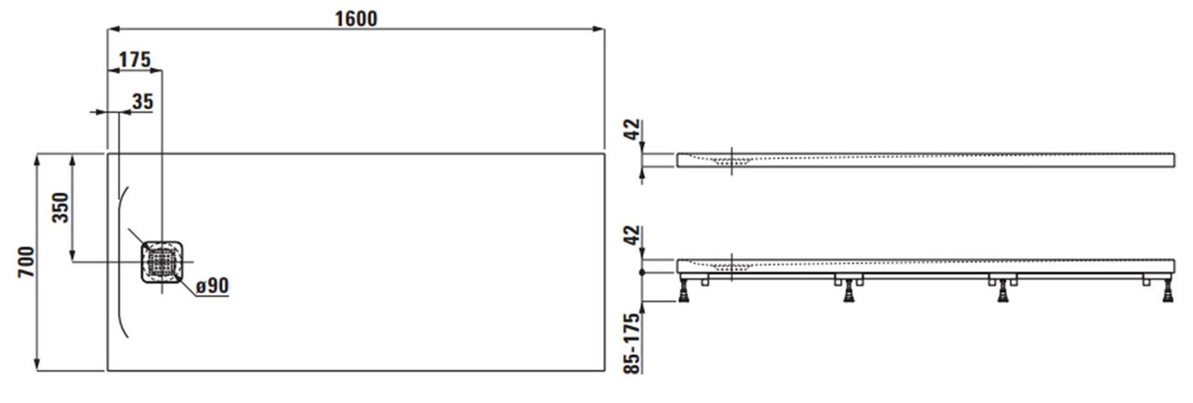 Laufen Pro Sprchová vanička 160x70 cm svetlo sivá H2139540770001 - galéria #1