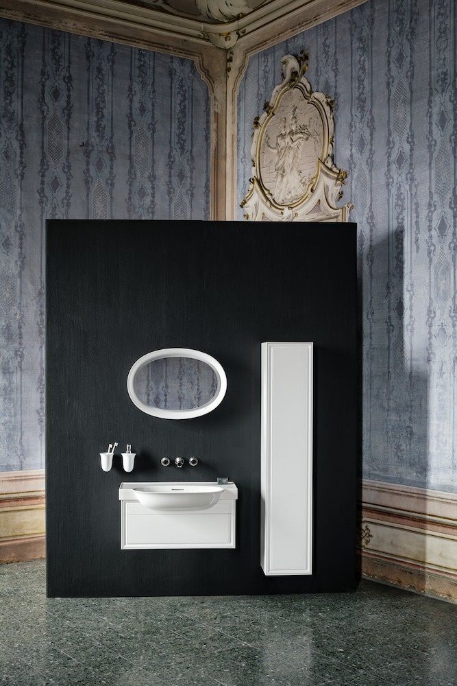 Laufen The New Classic Vysoká skrinka s výklopnými dvierkami vľavo, biela matná H4060610851701 - galéria #1