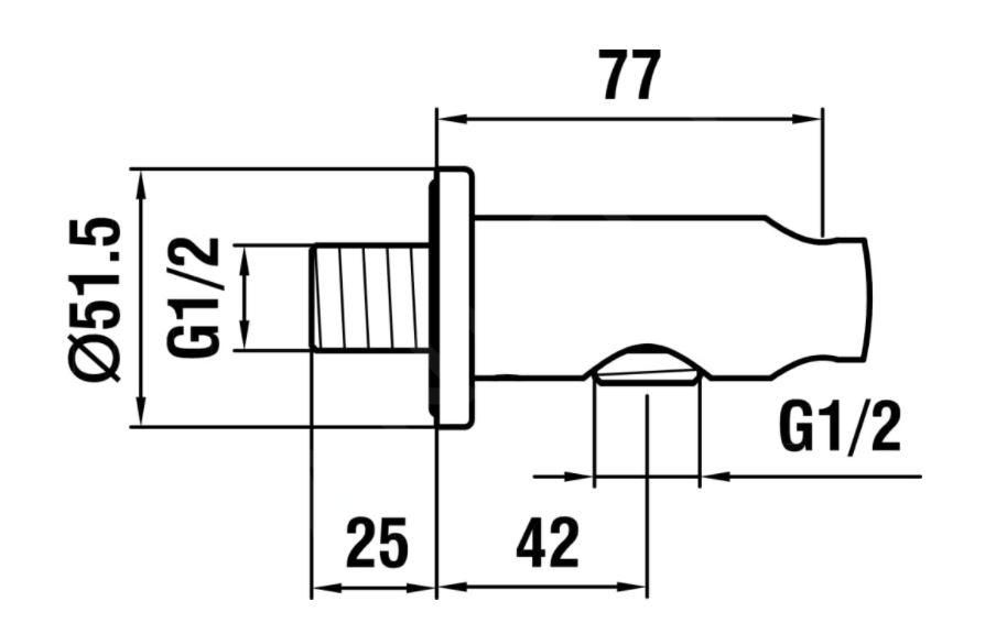Laufen Držiak sprchy s vývodom, matná čierna HF504778428000 - galéria #1
