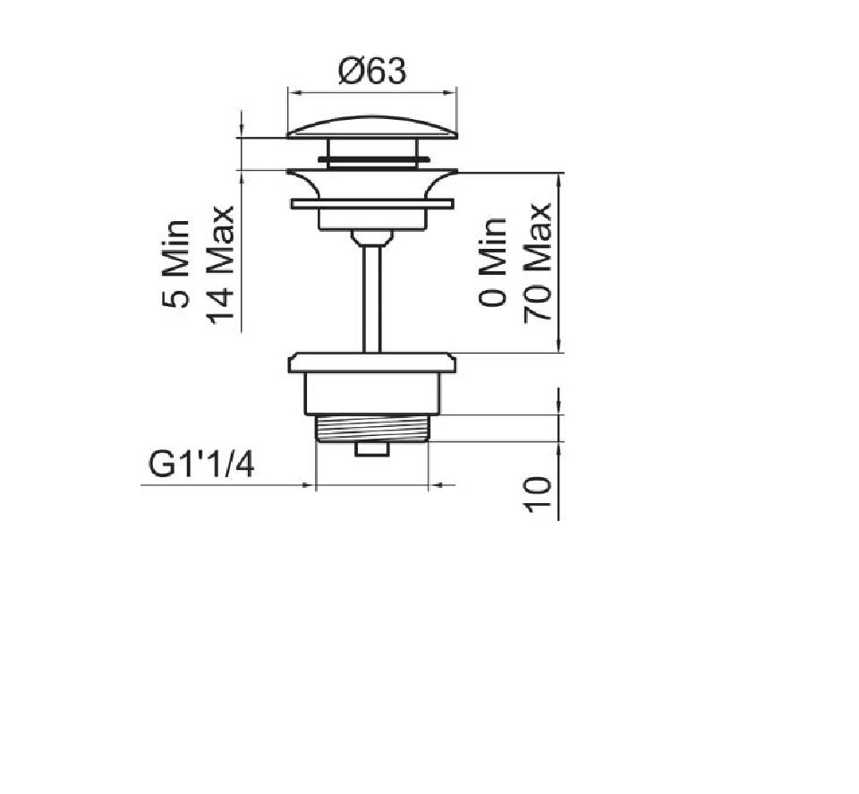 Laufen Výpust umývadla, click-clack, PVD titánovo čierna matná H3709890811041 - galéria #1