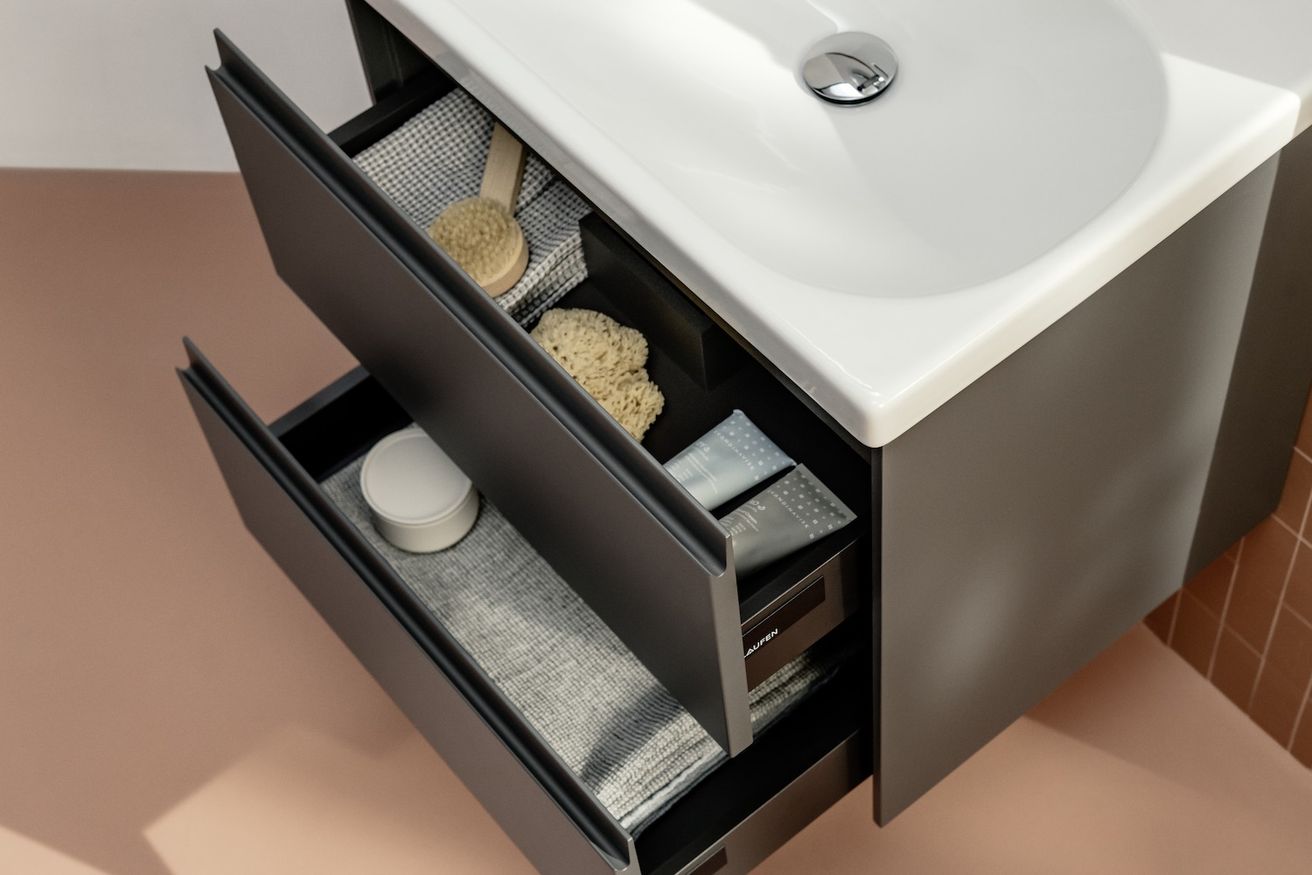 Laufen Lani Skrinka pod umývadlo, s 2 zásuvkami, 53,4 cm, sivá doprava, H4035221122661 - galéria #2