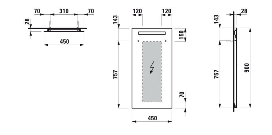 Laufen Lani Zrkadlo s LED osvetlením 45 x 90 cm H4038501121441 - galéria #1