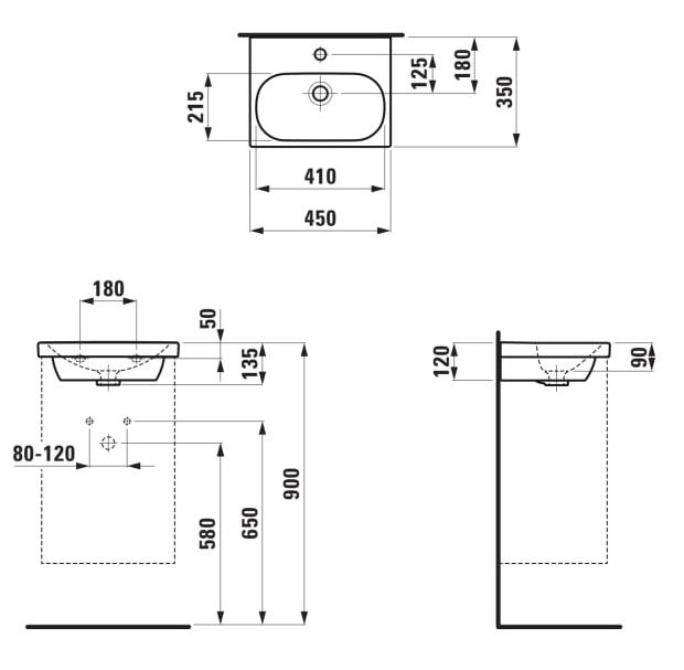 Laufen Lua Umývadlo 45 x 35 cm, LCC biela H8150814001041 - galéria #1