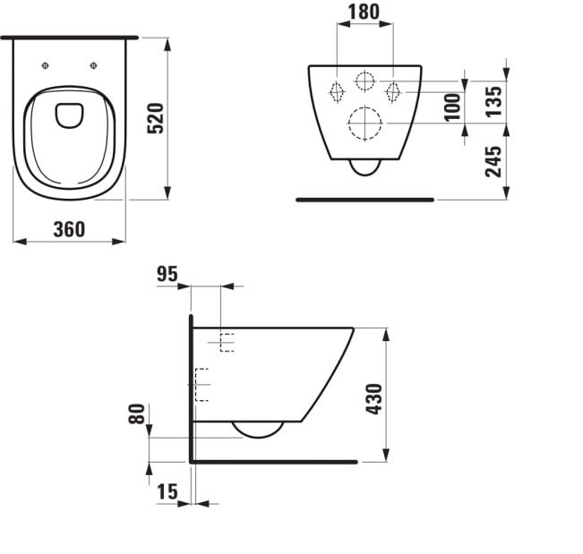 Laufen Lua Závesné WC 36 cm Advanced, Rimless, biele H8200804000001 - galéria #4