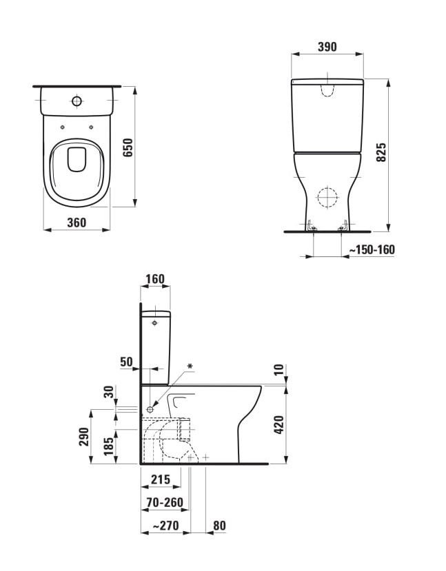 Laufen Lua WC misa Vario, Rimless, biela LCC - 2 otvory H8240814002311 - galéria #2