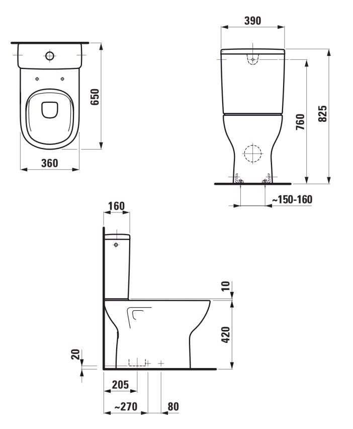 Laufen WC misa Lua, bez okrajov, biela LCC H8240874000001 - galéria #2