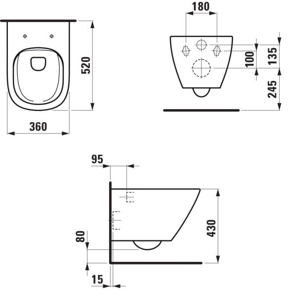 Laufen Lua WC súprava Rimless + sedadlo, biela H8660800000001 - galéria #1