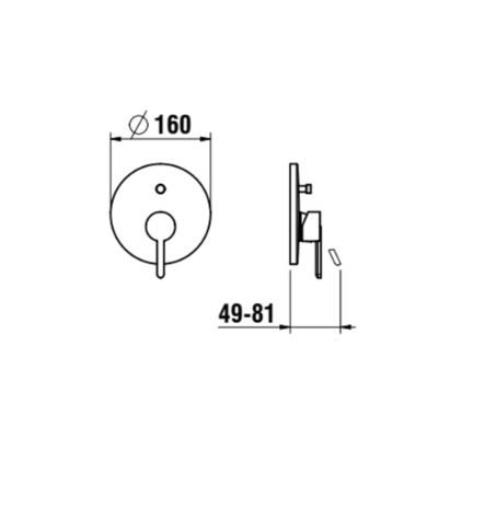 Laufen Lua Vaňová batéria s prepínačom, kompletná vrátane mosadzného telesa, chróm H3210860048001 - galéria #2