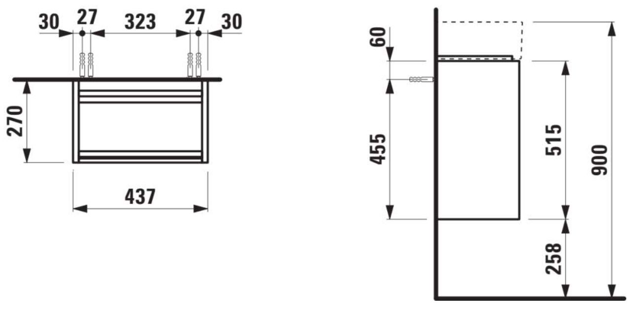 Laufen Lani Umyvadlová skříňka 45 cm, závěsy vpravo, divoký dub H4039021122671 - galéria #1