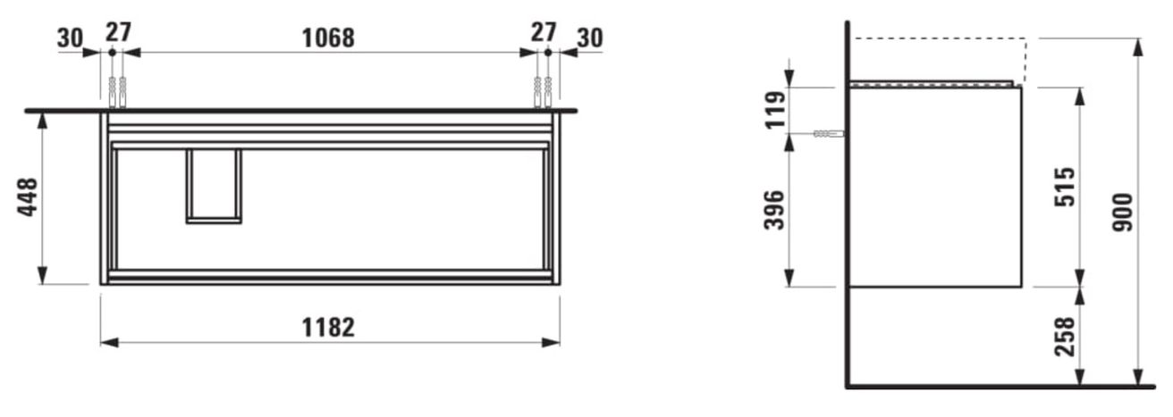 Laufen Lani Umyvadlová skříňka 120 cm, bílá matná H4039721122601 - galéria #1