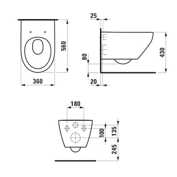 Laufen Moderna S WC závěsné design Rimless 36x56cm, bílá H8215414000001 - galéria #1