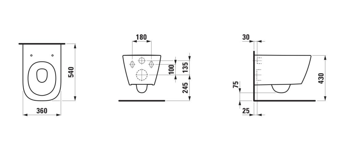 Laufen Meda WC závesné, Rimless, biele H8201100000001 - galéria #11