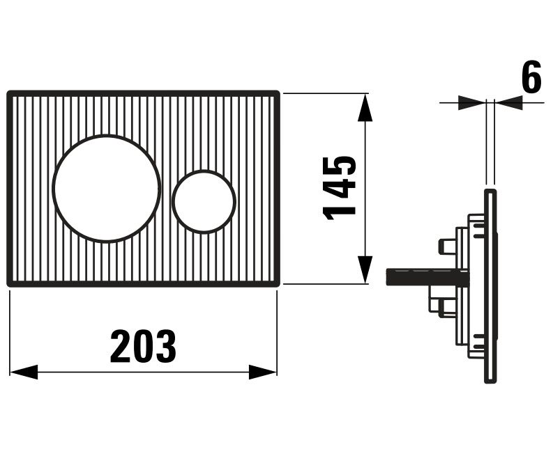 Laufen Ineo Moondance Control gombík s prúžkami, matná čierna H9001167160001 - galéria #2