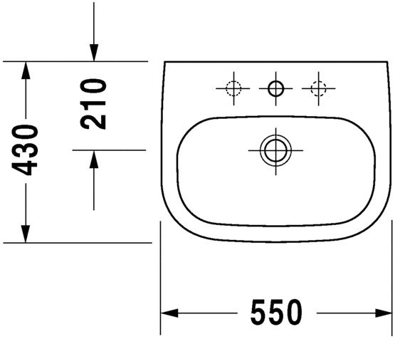 Duravit D-Code Umývadlo 55x43 s otvorom 23105500002 - galéria #1