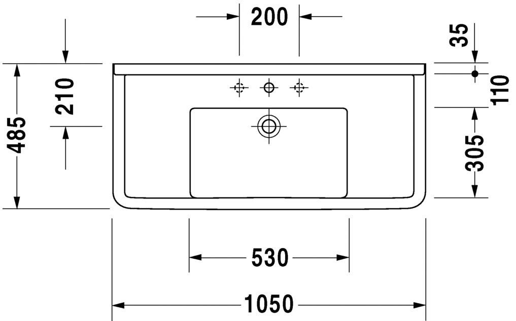 Duravit Starck 3 Umývadlo na nábytok 105x48,5 cm 0304100000 - galéria #2