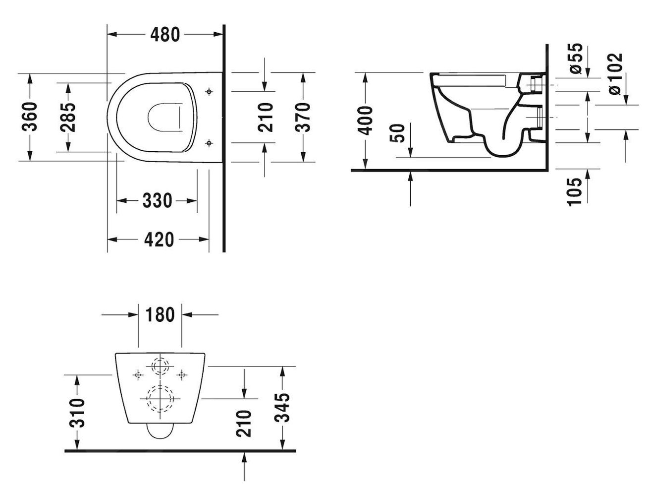 Duravit ME by Starck Závesné WC, Rimless, WonderGliss, biele 25300900001 - galéria #9