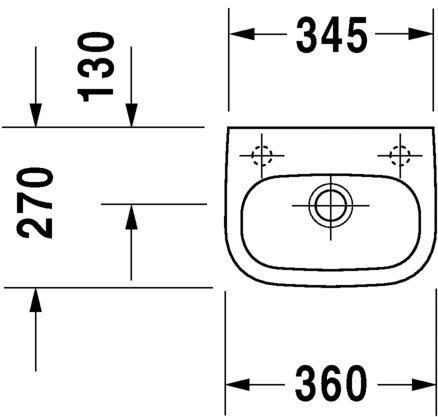 Duravit D-Code Umývadlo 36x27 otváranie vľavo 7053600092 - galéria #2