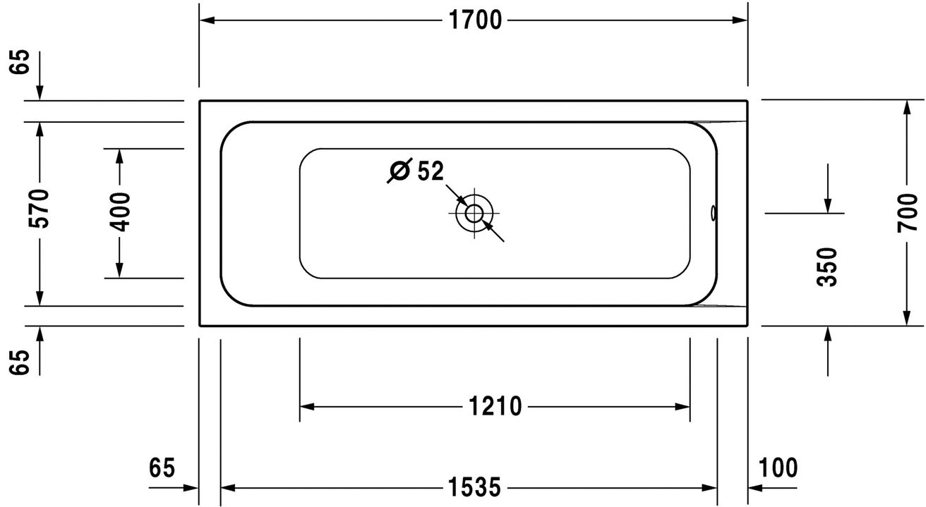 Duravit D-Code Vaňa 170 x 70 cm, biela 700097000000000 - galéria #3